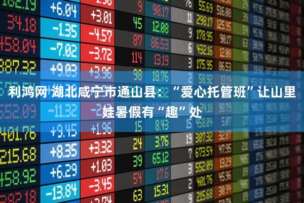 利鸿网 湖北咸宁市通山县：“爱心托管班”让山里娃暑假有“趣”处